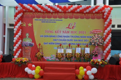 Trường Mầm non Sao Mai tổ chức lễ đón Bằng công nhận trường Mầm non đạt chuẩn Quốc gia mức độ 1 và đạt kiểm định chất lượng giáo dục cấp độ 2