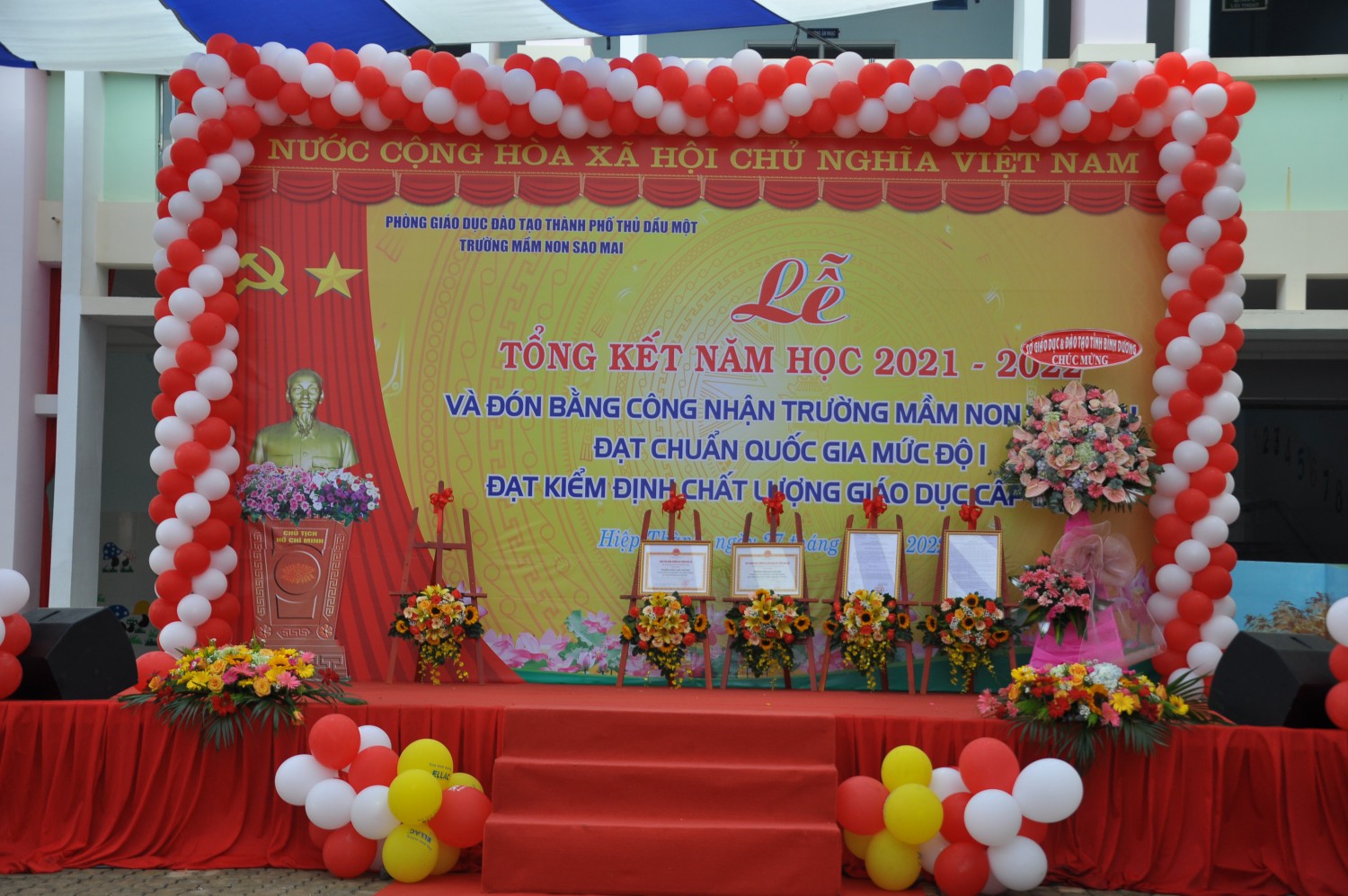 Trường Mầm non Sao Mai tổ chức lễ đón Bằng công nhận trường Mầm non đạt chuẩn Quốc gia mức độ 1 và đạt kiểm định chất lượng giáo dục cấp độ 2
